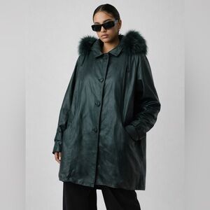 VINTAGE - Deep Green leather coat
